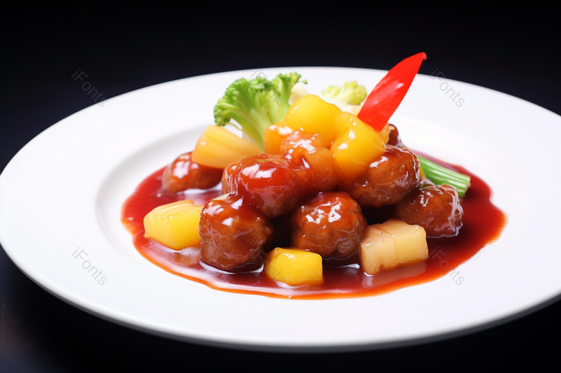 中式快餐菜系港式菠萝咕咾肉,高清,摄影图,摄影图片,图片大全,摄影图免费下载